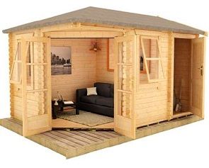 tiger vibrissa corner summerhouse with shed image